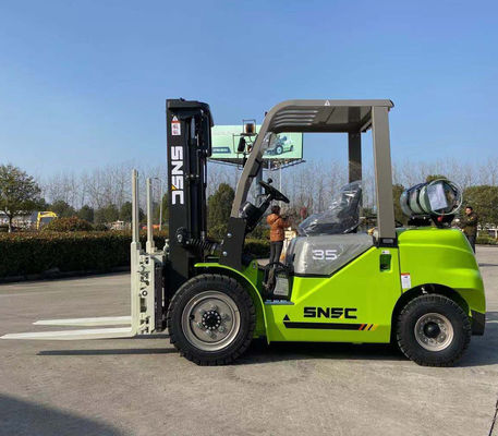Green Gasoline LPG Forklift Truck 3000kgs LPG Forklift For Sale