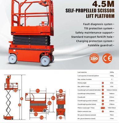 OEM-Schere-Hof-Arbeitsplattform 1T - 5T Last Elektrische Schere-Plattform